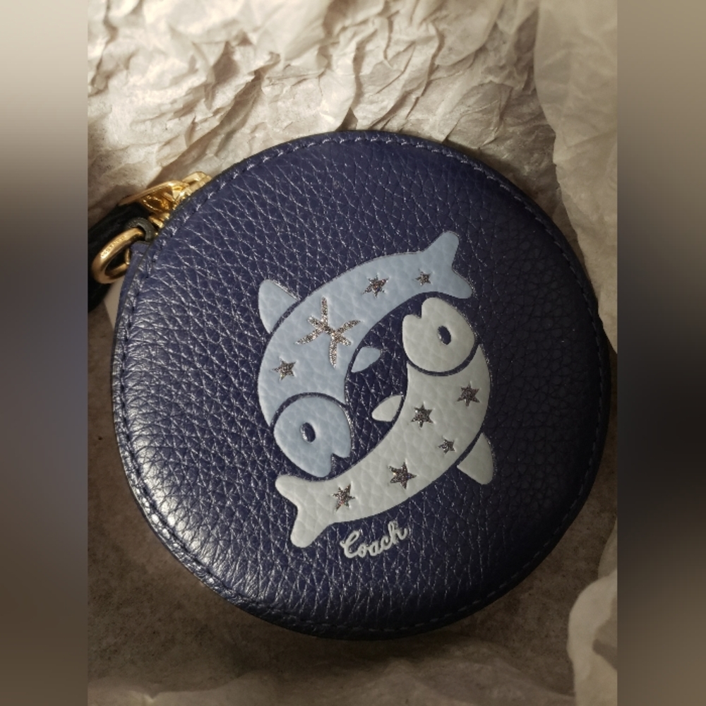 Coach Zodiac Round Coin Pouch - Pisces
